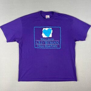 VTG Jenny Joseph Poetry T Shirt Adult XL 1990s Old Woman I Shall Wear Purple‎